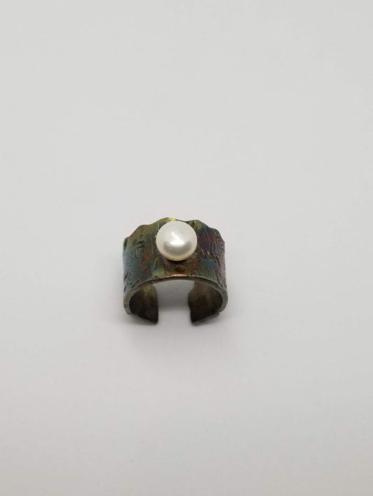 "Snow White" Sterling Silver Pearl Ring