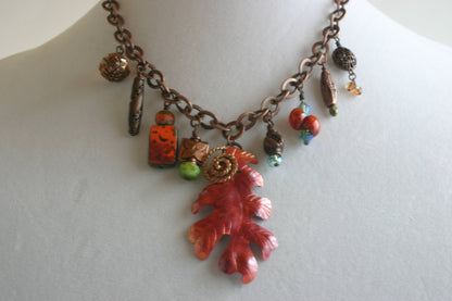 "Autumn Breeze" Copper Leaf Necklace