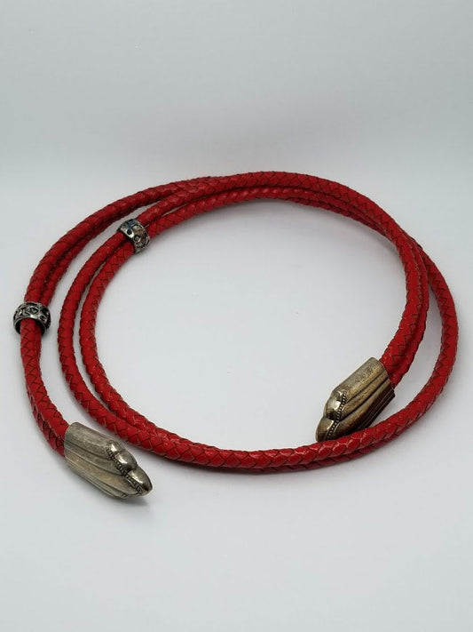 "This Ain't My First Rodeo" Red Leather Necklace