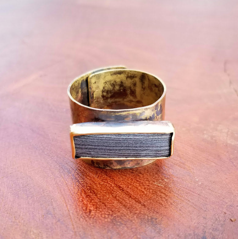 "Get Your Motor Running" Fordite Brass Ring