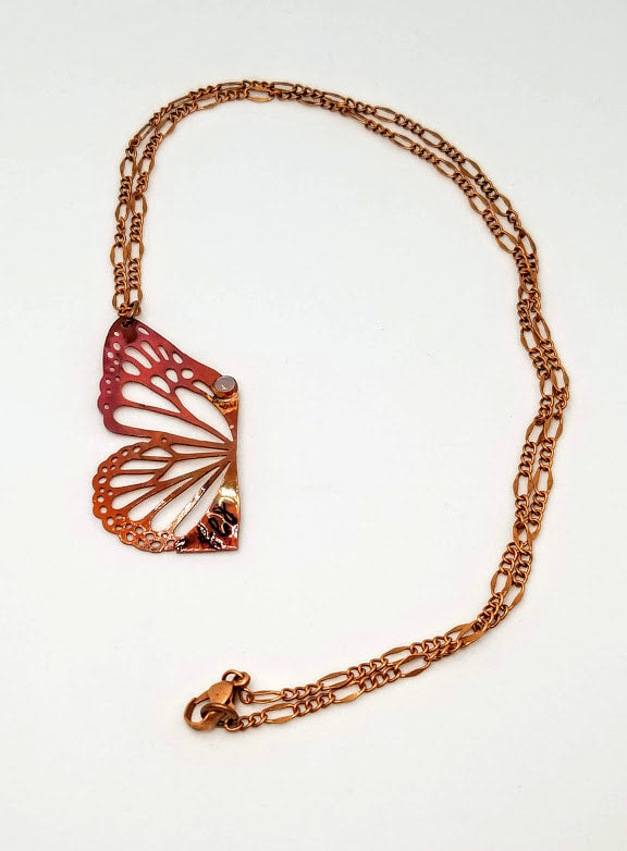 "Fly" Labradorite Butterfly Wing Copper Necklace